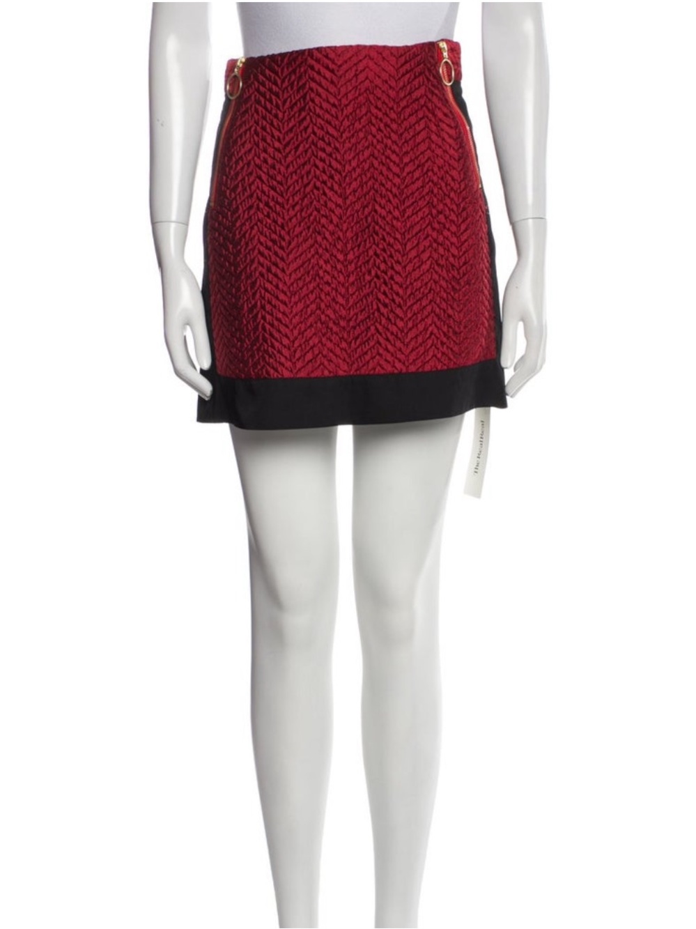 Opening Ceremony Red Mini Skirt with Black Trim
